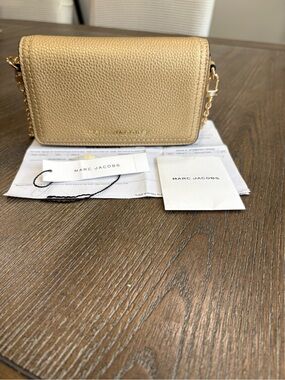 Marc Jacobs Metallic Gold Pebbled Leather clutch bag